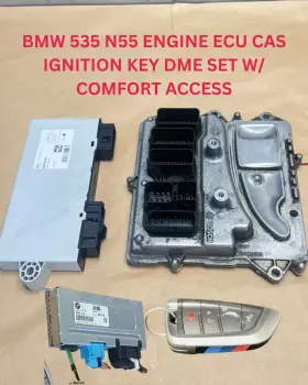 61359226587 Bmw 11-12 F10 5 Series N55 Engine Ecu Cas Ignition Key Dme Set With Comfort Access
