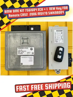 5wk98084 Bmw E90 7561684 Dme Kit Ecu 1 New Key Fob Remote Cas2 2006 Msv70