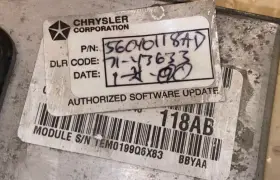 56040118ad Dodge 1999 99 Ram Van 5.2l V8 A/t Engine Computer Ecu Pcm Ecm P/n# #2