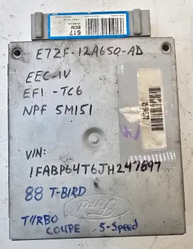 E7zf-12a650-ad Ford Thunderbird 1987 1988 Engine Control Module Ecm E72f12a650ad La2