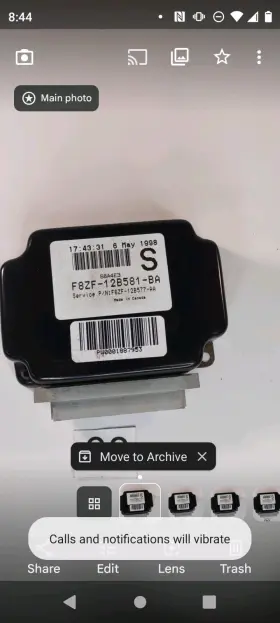 F8zf-12b581-ba Ford 94-98 Mustang 3.8l Oem Relay Control Module Inch S Rcm B8