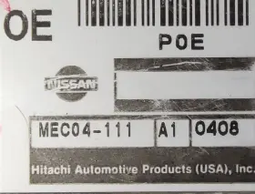Mec04-111 Nissan 2000 Frontier 2.4l M/t Engine Computer A1 Ecu Control Module #2