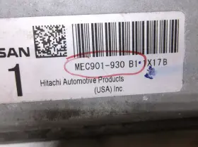 Mec901-930 Nissan 2012..12 Versa 1.8l Cvt /engine Computer/ecu.pcm #2