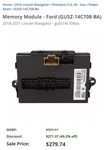 Genuine Ford Memory Module GU5Z14C708BA. Fixed Price $199.00.