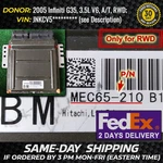 Ecm Ecu 2005 Infiniti G35 Engine Control Module Computer Ebx MEC65-210 Oem Prw. Fixed Price $69.99.