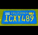 California Blue & Yellow License Plate 1980'S Vintage 80S 1CXY489. Fixed Price $39.00.