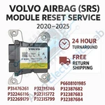 2020 - 2025 Volvo EX90 EX30 C40 P32387682 Srs Module Reset Service. Fixed Price $199.99.