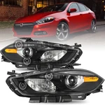 Pair Black Projector Headlights For 2013-2016 Dodge Dart Halogen Headlamp. Fixed Price $145.99.