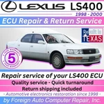 1998 - 2000 LS400 Lexus Ecu Repair Service Quality 5YR Warranty. Fixed Price $225.00.